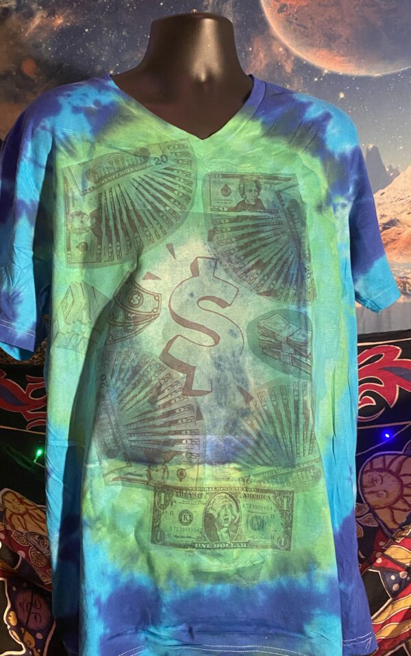 Money Shirt Tye Dye Extra Large V-Neck